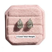 Pear Lab Grown Diamond Stud Earrings 14K Gold, 0.50-5.00 TCW Teardrop Studs