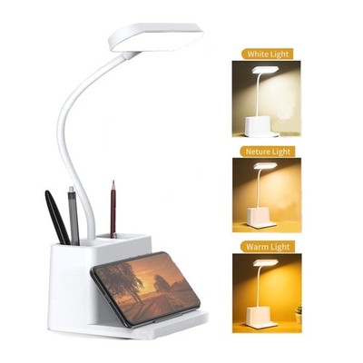 LED Desk Lamp Dimmable Adjustable USB Charging Portable Study