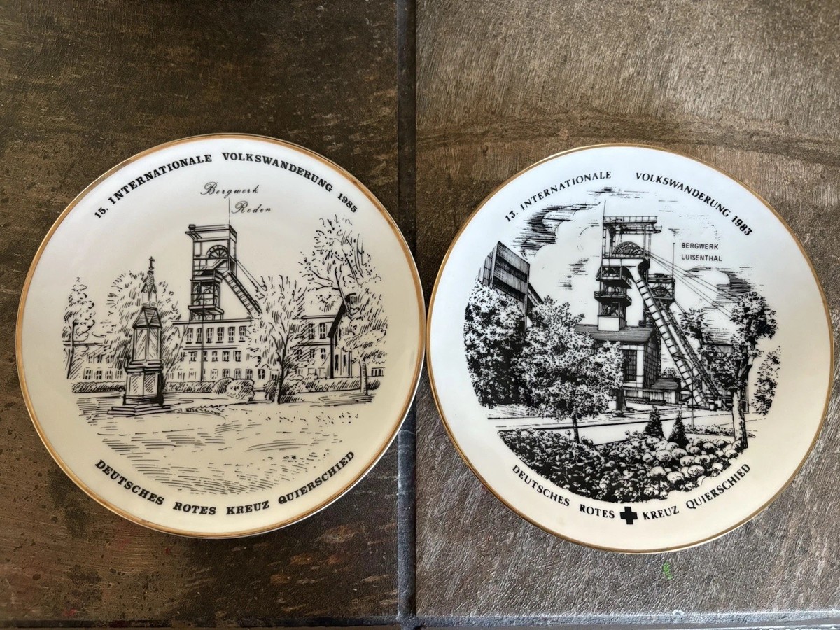 1980s German black & white Collector Plate, Souvenir Plate
