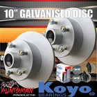 2X 10" 5 Stud Ford Trailer Dacromet Disc Hubs & KOYO SL Bearings, Boat Caravan