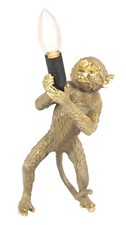 30CM GOLD MONKEY TABLE LAMP STANDING CHIMPANZEE DESK LIGHT POLYSTONE FREE BULB
