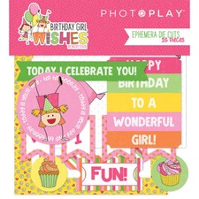 Scrapbooking Crafts Ephemera Die Cuts Birthday Girl Wishes Fun Party Cupcakes