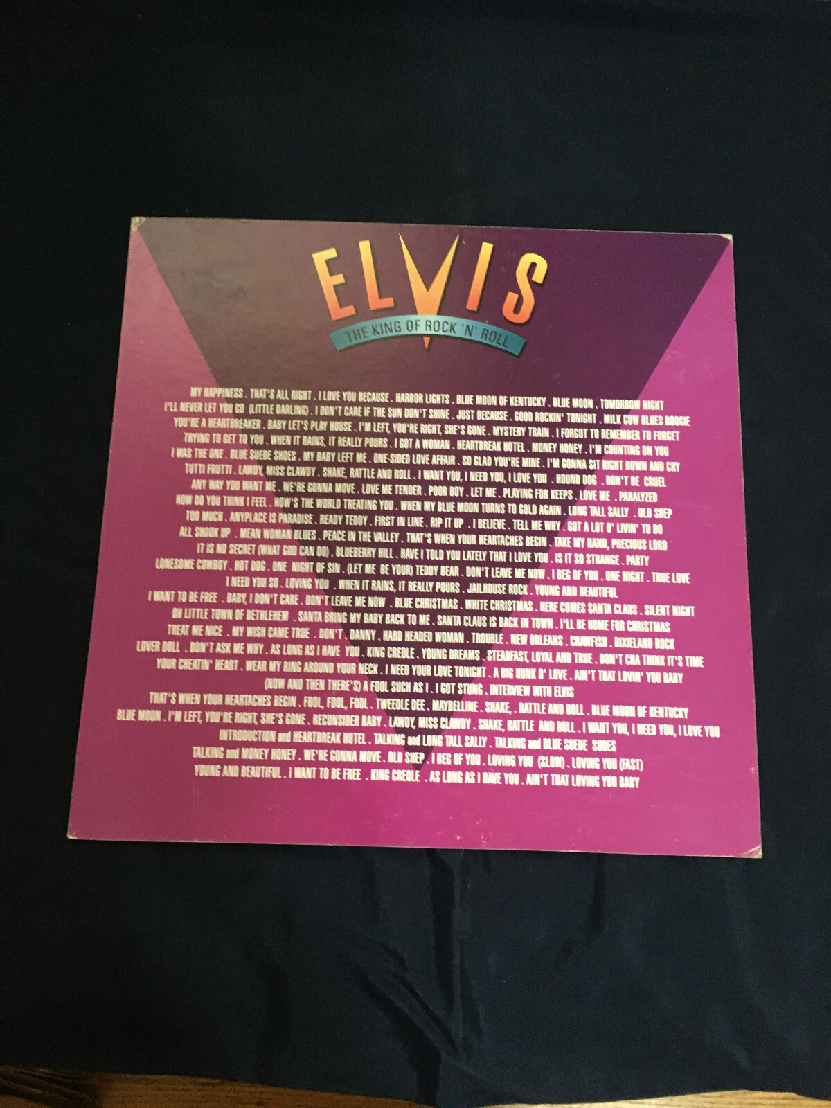 Elvis PresleyKing of Rock N Roll 2Sided Promo 12X12 Cardboard LP Bin