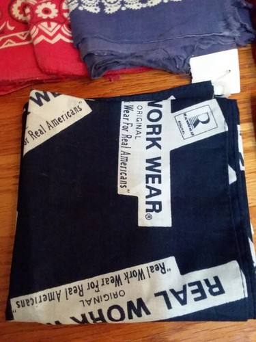 8 Vintage und neue Bandanas Menge Indigo schnelle Farbe rot blau Paisley echte Arbeitskleidung - Bild 13 von 24