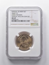MS69 2008-P James Monroe Presidential Dollar Annual Dollar Coin Set NGC *9022