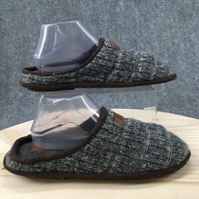 DF by Dearfoams Slippers Mens 9-10 Mule Clogs Gray Comfort Outdoor Sweater Knit