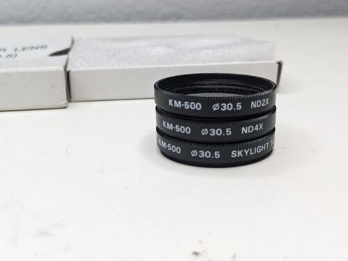 30.5mm Set of 3 - KM-500 Skylight, ND2 and ND4 Neutral Density Filters w case - Picture 2 of 4