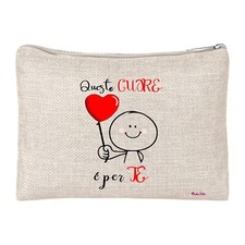 pochette bustina porta oggetti scritta cuore idea regalo festa innamorati