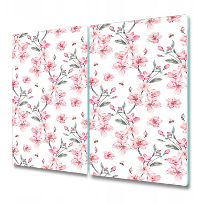 Glass Surface Protector Worktop saver Subtle Blooming Flowers Floral 2x30x52