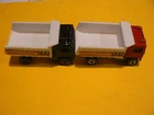 1973 American Tipper Truck Two Hot Wheels Redline Red & Blue Vintage Great