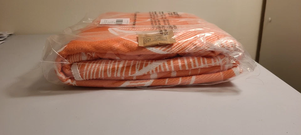 SUMMER & ROSE Exterior Terry Roundie Manta Floral Naranja Blanco Suave Toalla de Playa Foto 4 de 4