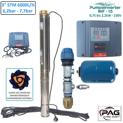 3'' Tiefbrunnenpumpe 6000L/h 6,2 - 7,7bar Inverter intelligente Pumpensteuerung