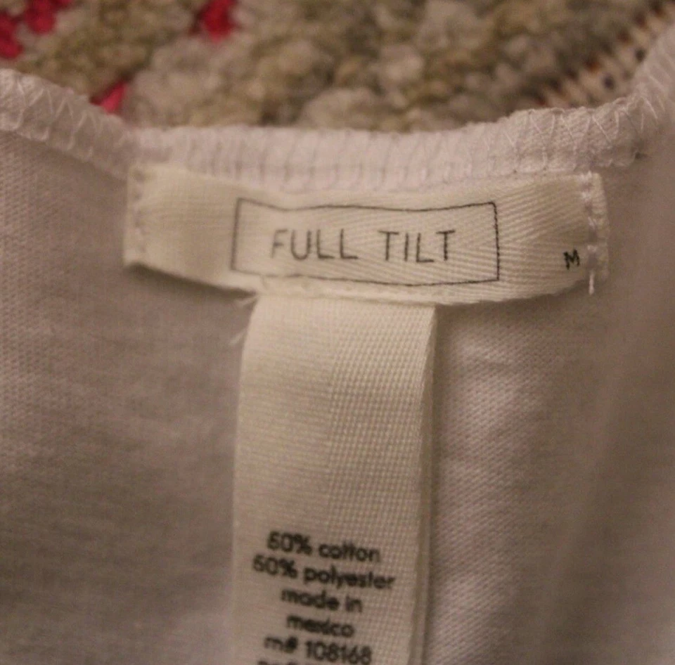 Camiseta sin mangas FULL TILT retazos divididos recortados gráficos talla mediana Foto 2 de 2