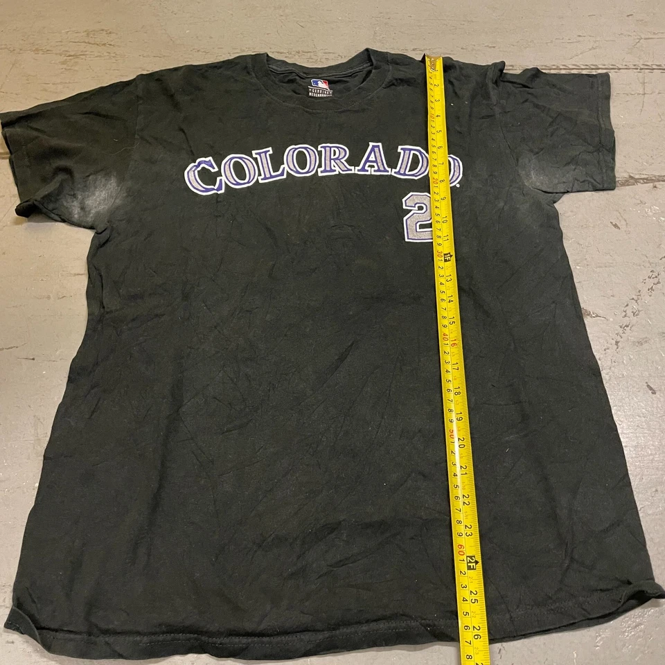 Camisa Colorado Rockies Tulowitzki Niños Med Negra Manga Corta MLB Juventud #2 Foto 4 de 4