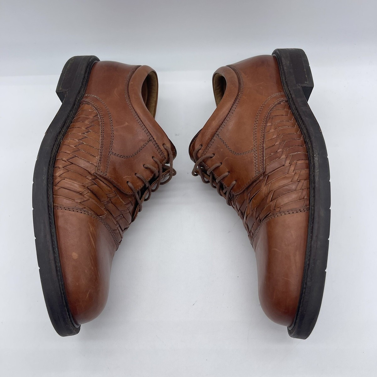 Johnston & Murphy Leather Cap Toe Weave Dress Shoes Men\'s‎ 10 M Brown 20-4612 Johnston & Murphy Men main image 4