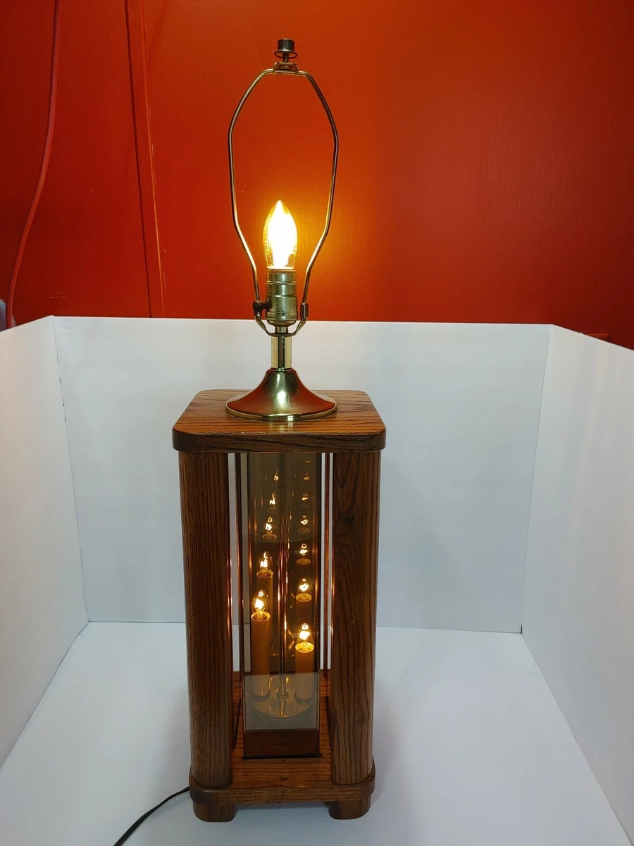 Wood and sale glass lamp