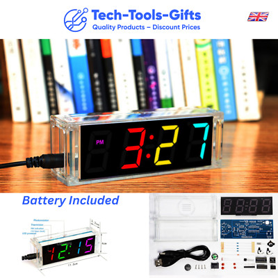 Digitale Uhr Lötset zum Selbermachen mit Temperatur - Lernen Lehren Geschenk UK