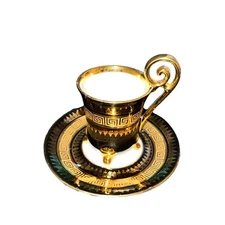 VINTAGE RW BAVARIA GERMANY 2 FOOTED DEMI CUP AND SAUCER (NEW)