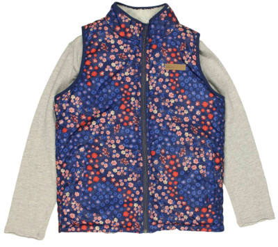 Buffalo David Bitton  Reversible Vest 2 Piece Sets, Floral Coral, M(10-12).
