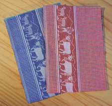 Set of 2 Swiss Alpine Cow Jacquard Tea Towel Alps Kitchen Towel Cotton Cloth