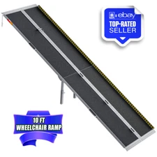 10FT Aluminum Multi-Folding Wheelchair Ramp Briefcase Style Portable Heavy Duty