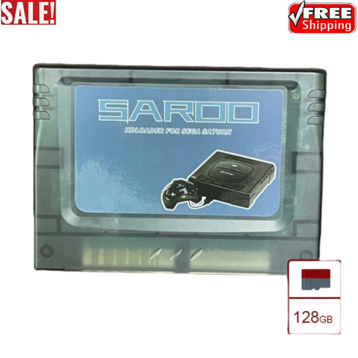 SAROO Saturn Game Programmer + 128GB A2 SD Card for Drive-free