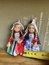 Set of 2, Vintage Handmade Porcelain Costume Doll MATIX BV Holland Classic Dolls