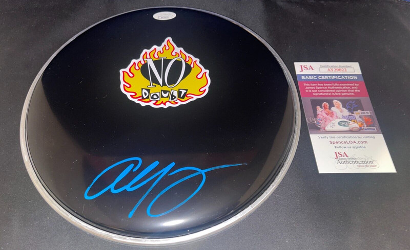 Adrian Young No Doubt Dreamcar Signed 10 Inch Drumhead Autographed JSA 2
