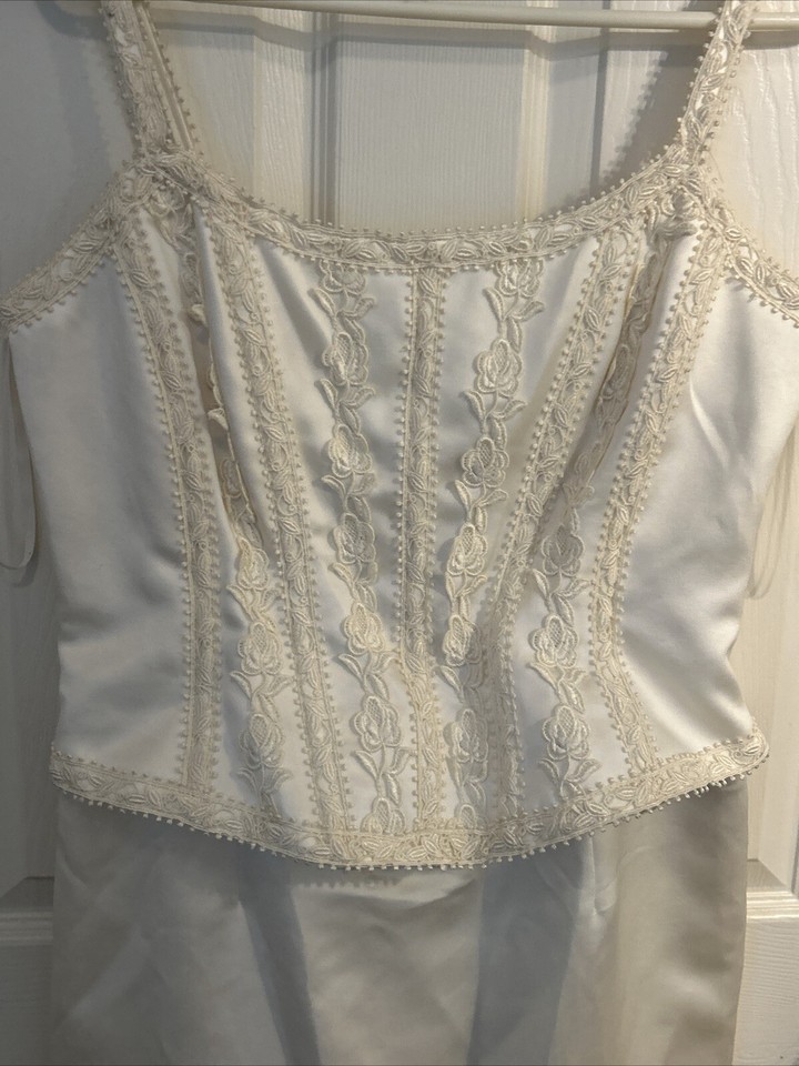 VTG Jessica McClintock Womens Sleeveless Wedding Dress 14 Ivory eBay