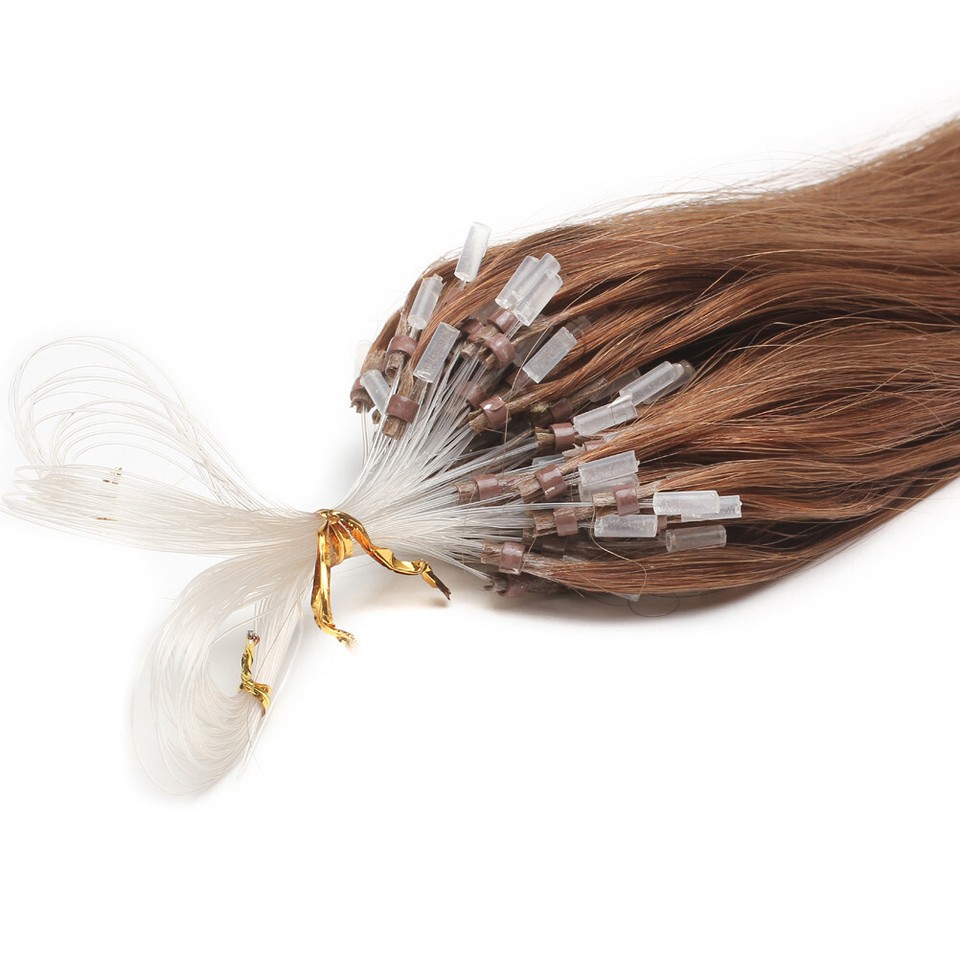 Micro Ring Tip Real Human Hair Extensions Micro Bead Loop Link Remy ...