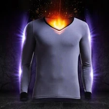 Men Long Johns Shirts Thermal Undershirts Winter Long Sleeves Flannel Base Layer