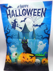 Happy Halloween Garden Flag 12.5"x 18" Witch Bats Cat Pumpkin Spiders Ghost Eye