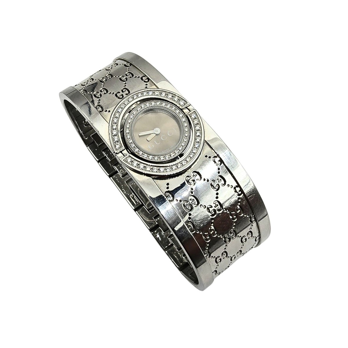 Vintage Gucci Twirl Reversible Bangle Cuff Watch with 