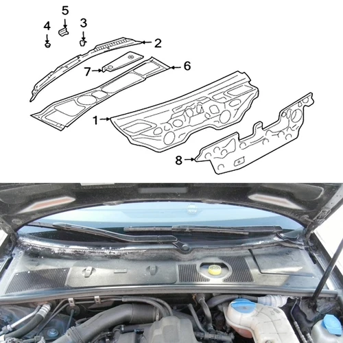 Deckel Batteriekasten + Abdeckung Wasserkasten für Audi A4 B6 B7 02-07 8E1819447 - Bild 2 von 16