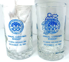 Set of 4 GPPA Union Banquet Glasses Pottery Plastics & Allied Workers Christmas