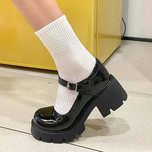 Pumps Damen Blockabsatz Plateau Mary Jane Dress Knöchelriemen Sandalen Schuhe - Bild 11 von 11