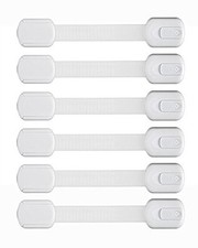 6 PREMIUM Adjustable Child Safety Locks Latches to Baby Proof Cabinets Drawers