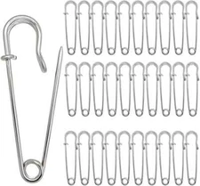 20 Pcs Large Safety Pins 2 Inch Heavy Duty Blanket Pins Big Safety Pin Steel Saf