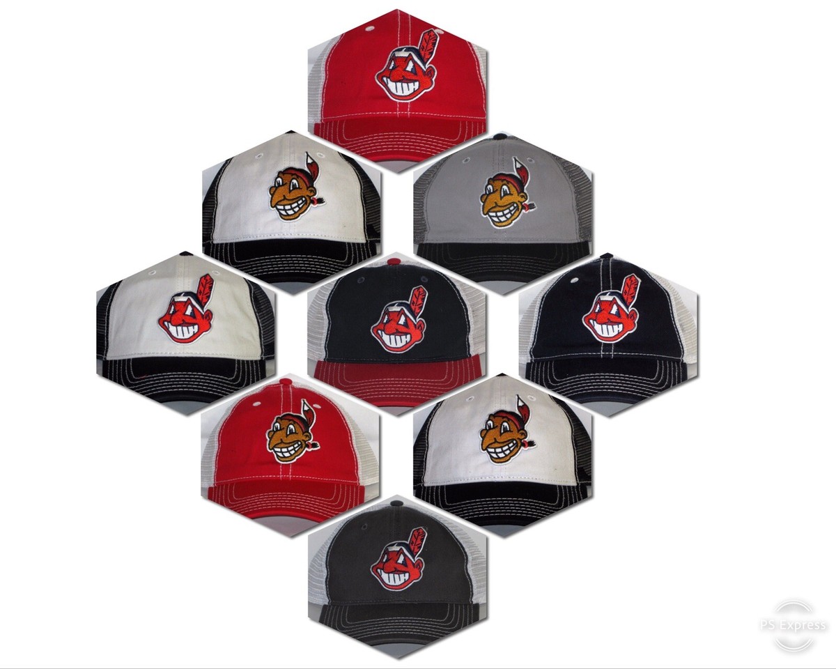 CLEVELAND INDIANS キャラクターキャップ Red Cleveland Indians Chief Wahoo 1995 World Series Gray UV