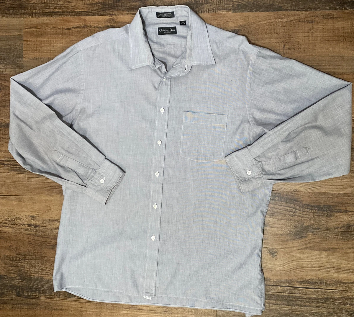 Christian Dior Monsieur Mens 17 1/2 , 34-35 Button Up Casual Short Sleeve Shirt