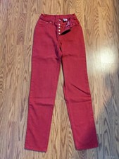 True Vintage 90's Button Fly Red Levi's jeans tapered leg high waist rise mom 5