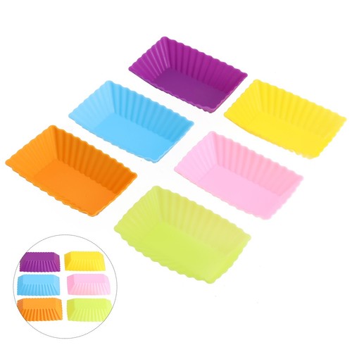 Eco Friendly and Easy to Clean Cake Baking Mold 6PCS Silicone Rectangle