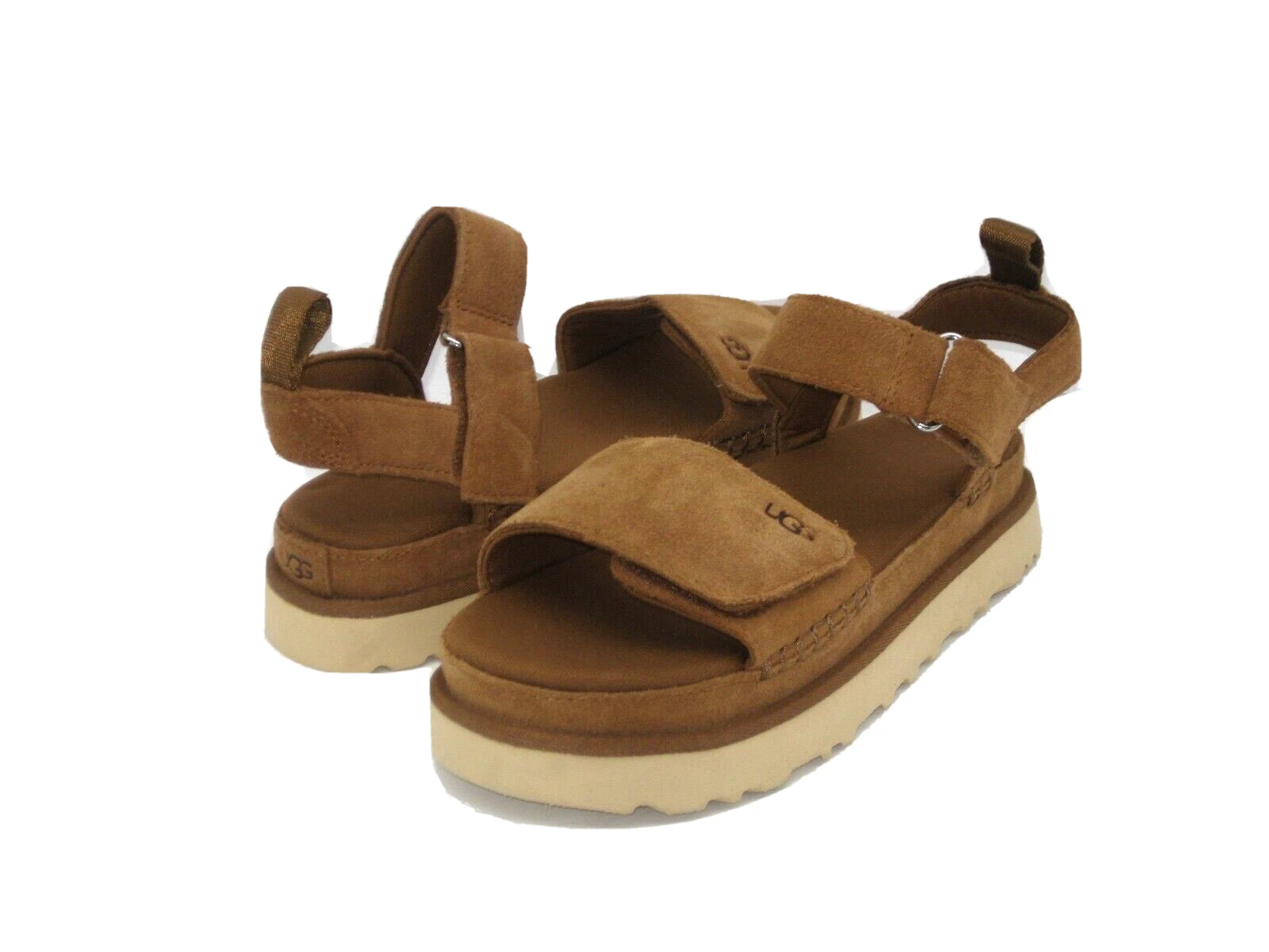 UGG GOLDENS SANDALO DONNA PELLE SCAMOSCIATA CASTAGNO US 8 UK 6 EU 39