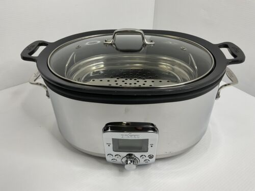 ALL-CLAD 7QT Slow Cooker w/ Gray Ceramic Insert SC04 ,Rice, Steam, Sear & Simmer - Picture 2 of 16