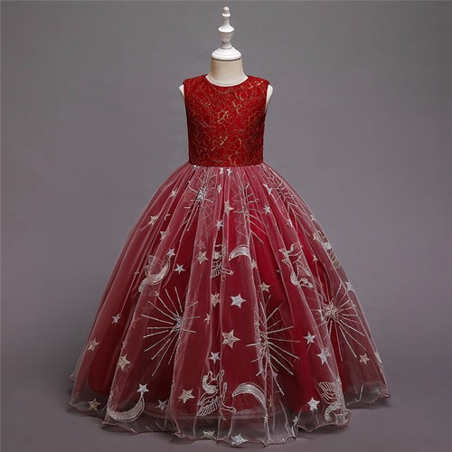 Wedding Party Flower Girls Long Dress Bridesmaid Pageant Christmas Evening Gown - Picture 80 of 228