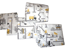 POTTERY BARN KIDS ETHAN ORGANIC CONSTRUCTION BULLDOZER TRUCKS 5P FULL SHEET SET