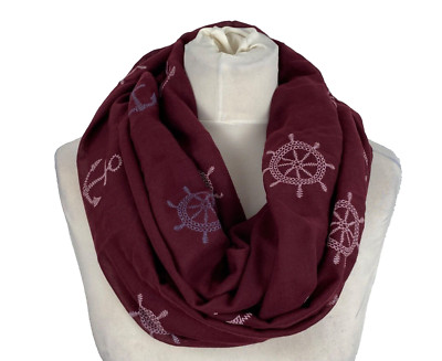 Tuch Loop Schlauchschal Schal Halstuch Damen Weinrot Bordeaux Anker Boom It