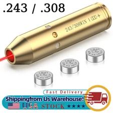  .243 Caliber Bore Sight Kit / .308 Chamber Red Laser Boresighter w/ 3 Batteries