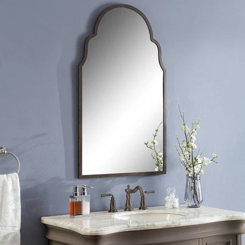 BRAYDEN XL 41" ARCHED FORGED IRON WALL VANITY MIRROR UTTERMOST 12668 - Picture 1 of 5