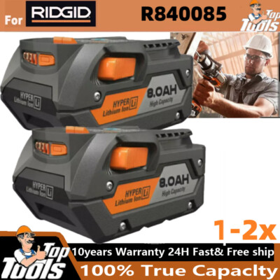 1-2X For Ridgid R840087 18V 8.0,6.0Ah Battery Tool R840083 R840085 R840084 Rigid